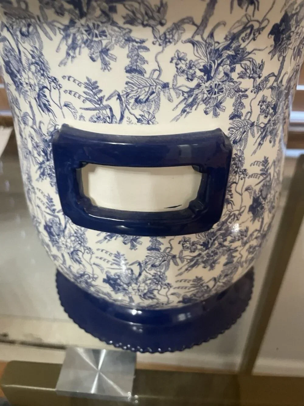 Nonni's Biscotti Blue White China Ceramic Cookie Jar HandPainted Canister